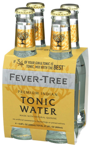 Fever Tree Premium Indian Tonic Water, 6.8 Fluid Ounce - 4 per pack -- 6 packs per case.