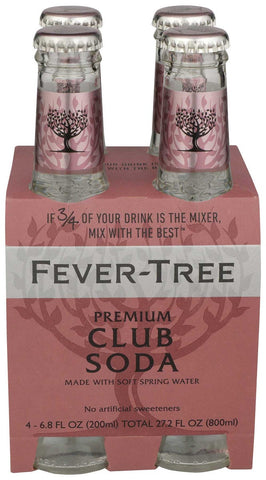 Fever Tree Spring Club Soda, 6.8 Fluid Ounce - 4 per pack -- 6 packs per case.