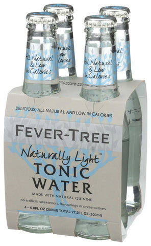 Fever Tree Naturally Light Tonic Water, 6.8 Fluid Ounce - 4 per pack -- 6 packs per case.