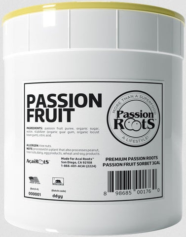 Acai Roots Passion Fruit Cream Sorbet, 3 Gallon