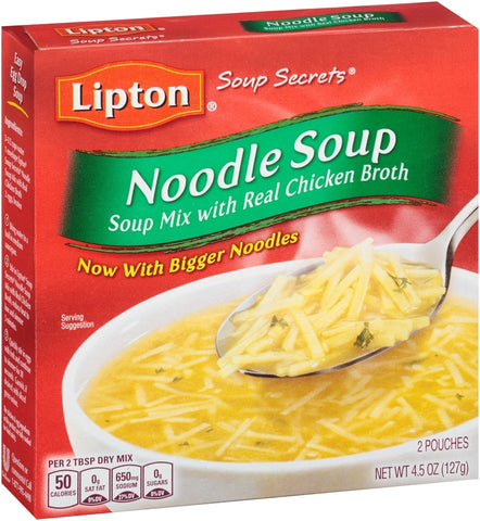 Lipton Savoury Soup Secrets Chicken Noodle Soup Mix - 4.5 oz. box, 24 per case