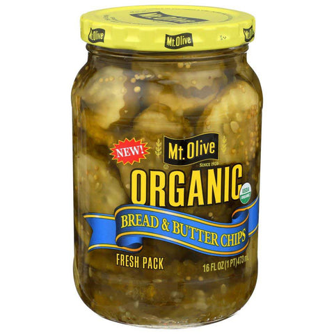 Mt Olive Organic Bread and Butter Chips, 16 Fluid Ounce -- 6 per case