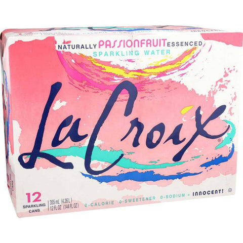 LaCroix Natural Passionfruit Sparkling Water, 12 Fluid Ounce - 12 count per pack -- 2 packs per case