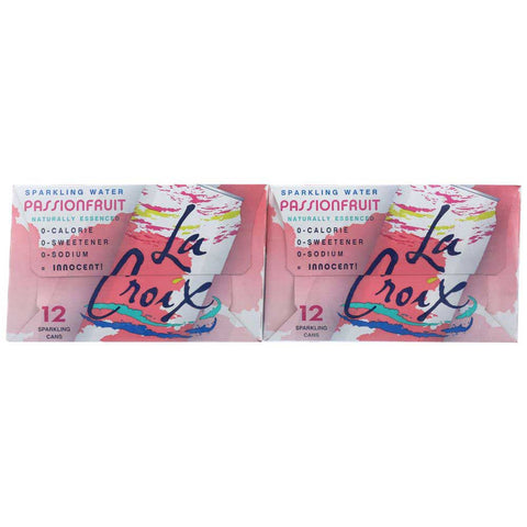 LaCroix Natural Passionfruit Sparkling Water, 12 Fluid Ounce - 12 count per pack -- 2 packs per case