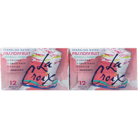 LaCroix Natural Passionfruit Sparkling Water, 12 Fluid Ounce - 12 count per pack -- 2 packs per case