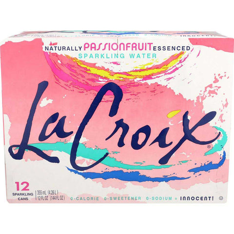 LaCroix Natural Passionfruit Sparkling Water, 12 Fluid Ounce - 12 count per pack -- 2 packs per case