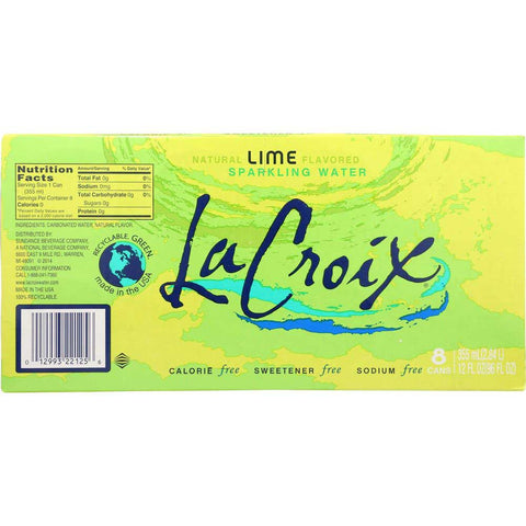 LaCroix Natural Lime Sparkling Water, 12 Fluid Ounce - 8 Count per pack -- 3 packs per case