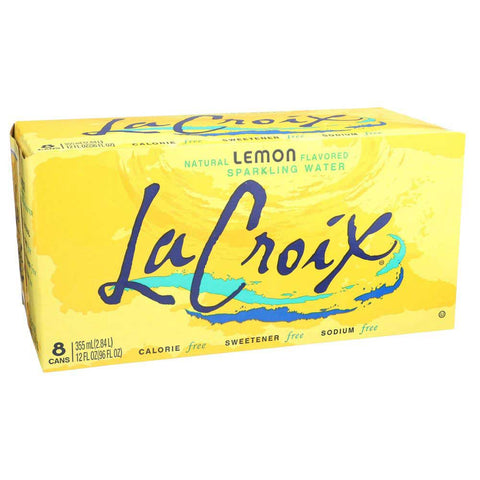 LaCroix Natural Lemon Sparkling Water, 12 Fluid Ounce - 8 count per pack -- 3 packs per case