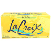 LaCroix Natural Lemon Sparkling Water, 12 Fluid Ounce - 8 count per pack -- 3 packs per case