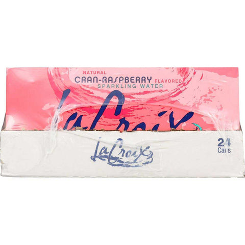 LaCroix Natural Razz Cranpberry Sparkling Water, 12 Fluid Ounce - 8 count per pack -- 3 packs per case