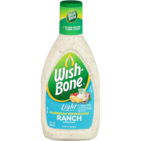 Wish Bone Light Parmesan Peppercorn Ranch Dressing, 15 Fluid Ounce -- 6 per case.