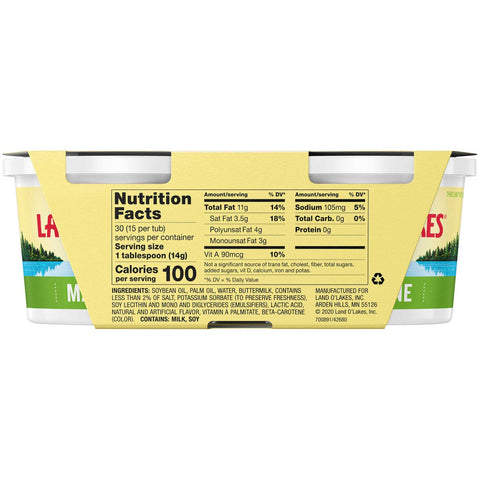 Land O Lakes Margarine, 7.5 Ounces Pack of 2 -- 12 per case