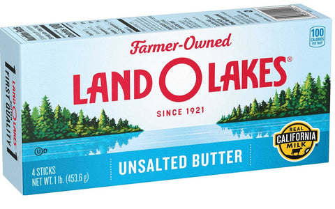 Land O Lakes Unsalted Butter, 1 Pound -- 18 per case