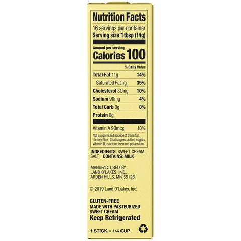 Land O Lakes Salted Butter, 8 Ounce -- 12 per case