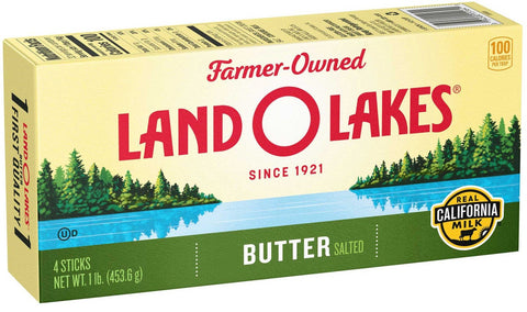 Land O Lakes Salted Butter, 1 Pound -- 18 per case