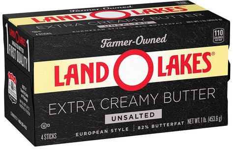Land O Lakes Extra Creamy Unsalted Butter, 1 Pound -- 18 per case