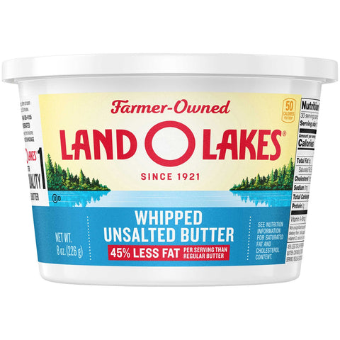 Land O Lakes Unsalted Whipped Butter, 8 Ounce -- 12 per case