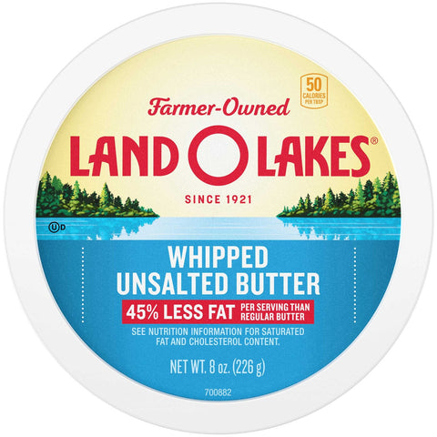 Land O Lakes Unsalted Whipped Butter, 8 Ounce -- 12 per case