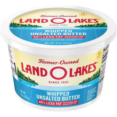 Land O Lakes Unsalted Whipped Butter, 8 Ounce -- 12 per case