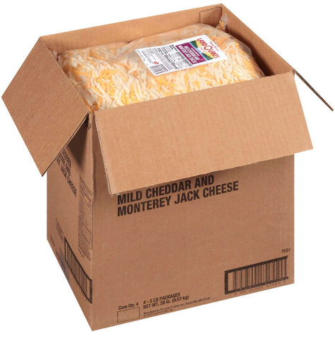 Land O Lakes Feather Shredded Mild Cheddar and Monterey Jack Cheese Blend, 5 Pound -- 4 per case.
