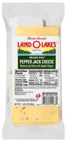 Land O Lakes Readi-Pac Pepper Jack Cheese, 1.5 Pound -- 8 per case