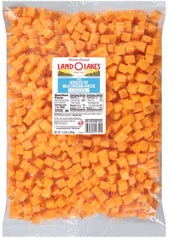 Land O Lakes Mild Reduced Fat Yellow Cheddar Cheese Cube, 5 Pound -- 4 per case.
