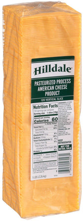 Hilldale American Yellow 120 Vertical Slice Cheese, 5 Pound -- 6 per case.