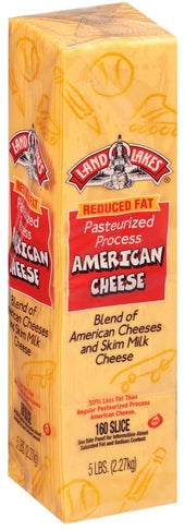 Land O Lakes 160 Slice Yellow Reduced Fat American Cheese, 5 Pound -- 6 per case.