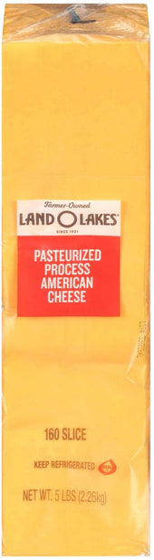 Land O Lakes 160 Slice Yellow American Cheese, 5 Pound -- 6 per case.