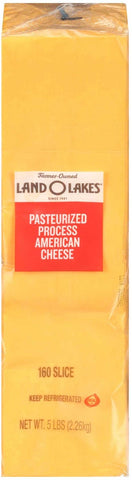 Land O Lakes 160 Slice Yellow American Cheese, 5 Pound -- 6 per case.