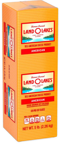 Land O Lakes Sliced Yellow Deli American Cheese Product, 5 Pound -- 6 per case