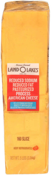 Land O Lakes 160 Slice Yellow American Cheese Slice, 5 Pound -- 6 per case.