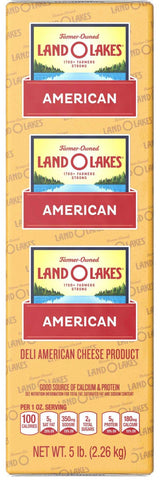 Land O Lakes American Yellow Deli American Cheese Product, 5 Pound -- 6 per case