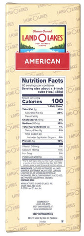 Land O Lakes White Deli American Cheese Product, 5 Pound -- 6 per case