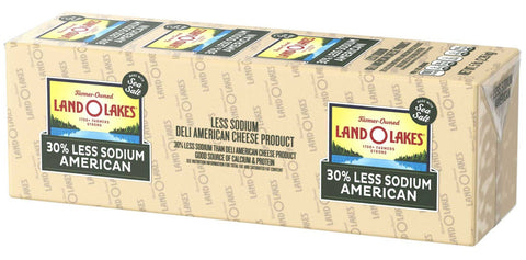 Land O Lakes 30% Less Sodium White Deli American Cheese Product, 5 Pound -- 2 per case