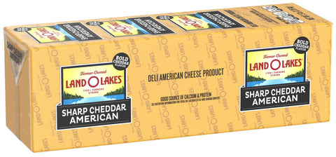 Land O Lakes Sharp Cheddar Yellow Deli American Cheese Product, 5 Pound -- 2 per case