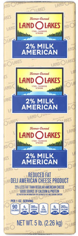 Land O Lakes 2% Milk Reduced Fat White Deli American Cheese Product, 5 Pound -- 2 per case