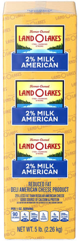 Land O Lakes 2% Milk Reduced Fat White Deli American Cheese Product, 5 Pound -- 2 per case
