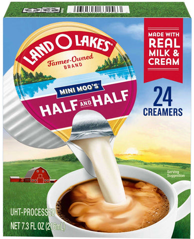 Land O Lakes Half and Half Mini Moos Cream - Aseptic Pack, 6.75 Fluid Ounce -- 6 per case.