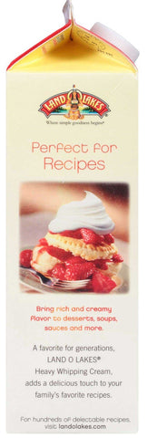 Land O Lakes 36 Percent Heavy Whipping Cream, 32 Fluid Ounce -- 12 per case.