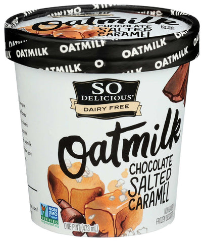 So Delicious Chocolate Salted Caramel Oatmilk Non Dairy Dessert, 1 Pint -- 8 per case