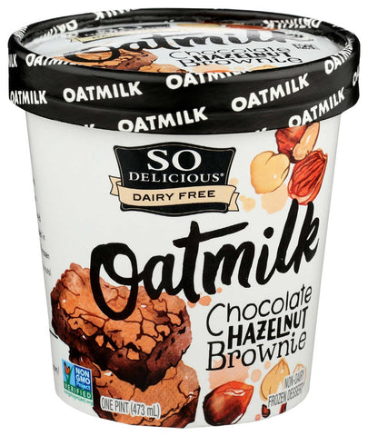So Delicious Chocolate Hazelnut Brownie Oatmilk Non Dairy Dessert, 1 Pint -- 8 per case