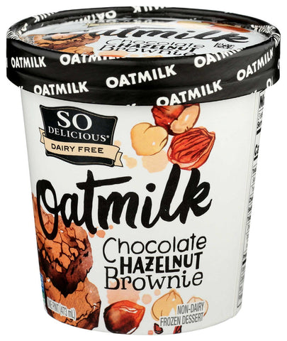 So Delicious Chocolate Hazelnut Brownie Oatmilk Non Dairy Dessert, 1 Pint -- 8 per case