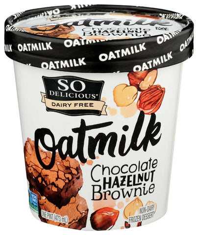 So Delicious Chocolate Hazelnut Brownie Oatmilk Non Dairy Dessert, 1 Pint -- 8 per case