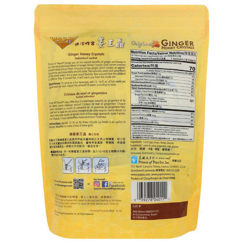 Prince of Peace Instant Ginger Honey Crystals - 30 per pack.