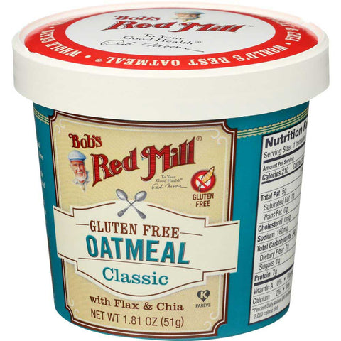 Bobs Red Mill Gluten Free Classic Oatmeal Cup, 1.81 Ounce -- 12 per case