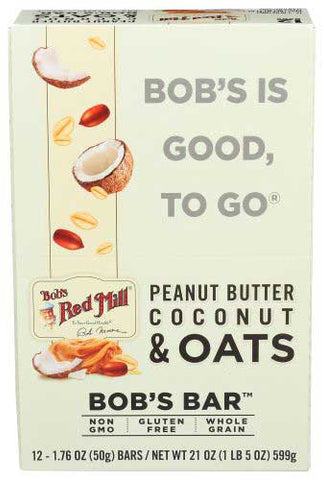 Bobs Red Mill Peanut Butter Coconut and Oats Bar, 1.76 Ounce -- 12 per case