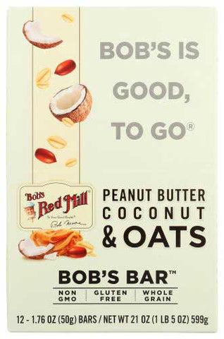 Bobs Red Mill Peanut Butter Coconut and Oats Bar, 1.76 Ounce -- 12 per case