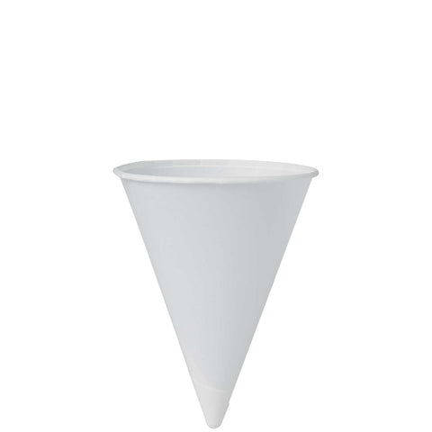 SOLO Cup Company Cone Water Cups, Cold, Paper, 4oz, White, 200/Bag, 25 Bags/Carton
