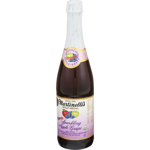 Martinellis Organic Apple Grape Sparkling Juice, 25.4 Fluid Ounce -- 12 per case